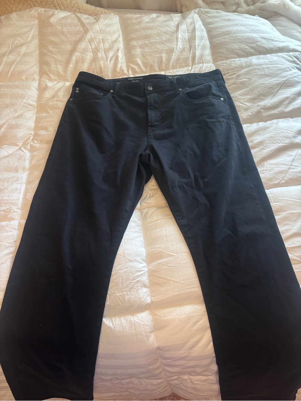 Ag Adriano Goldschmied Men's Black Slim Straight Pants